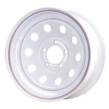 Premium Service 15x5 5 on 4.75 Modular Steel Trailer Wheel - White with...
