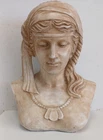 Bust Sculpture Classical Replica Ancient Female Figure Draped Head Covering
