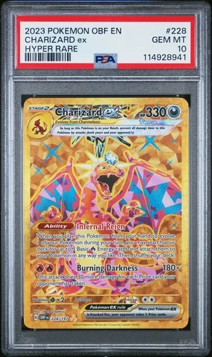 2023 POKEMON OBF EN-OBSIDIAN FLAMES HYPER RARE #228 CHARIZARD EX PSA 10