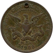 1900 President William McKinley Republican Candidate 19mm Medal Token