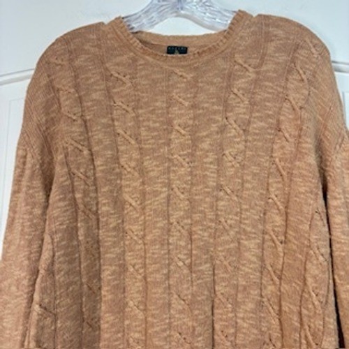 Robert Talbott Men Orange Cable Knit Sweater Made… - image 3