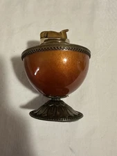 Vintage Evans Enamel Table Lighter Sparks Burnt Orange