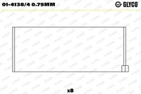 Glyco Pleuellager 01-4138/4 0.75Mm FüR Dacia DAF Passend FüR Nissan Renault