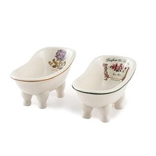 Retro Ceramic Bathroom Soap Dish for Shower - 2PCS - 5.6'' Porcelain Mini