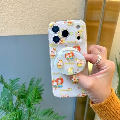 Cute Apple Twinkle Mag Safe Holder + Case Cover For iPhone 17 16 Pro Max 15 14