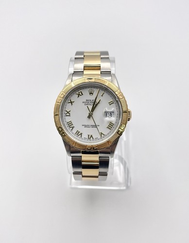 ROLEX DATEJUST TURNOGRAPH 36MM TWO TONE CREAM ROMAN DIAL OYSTE...
