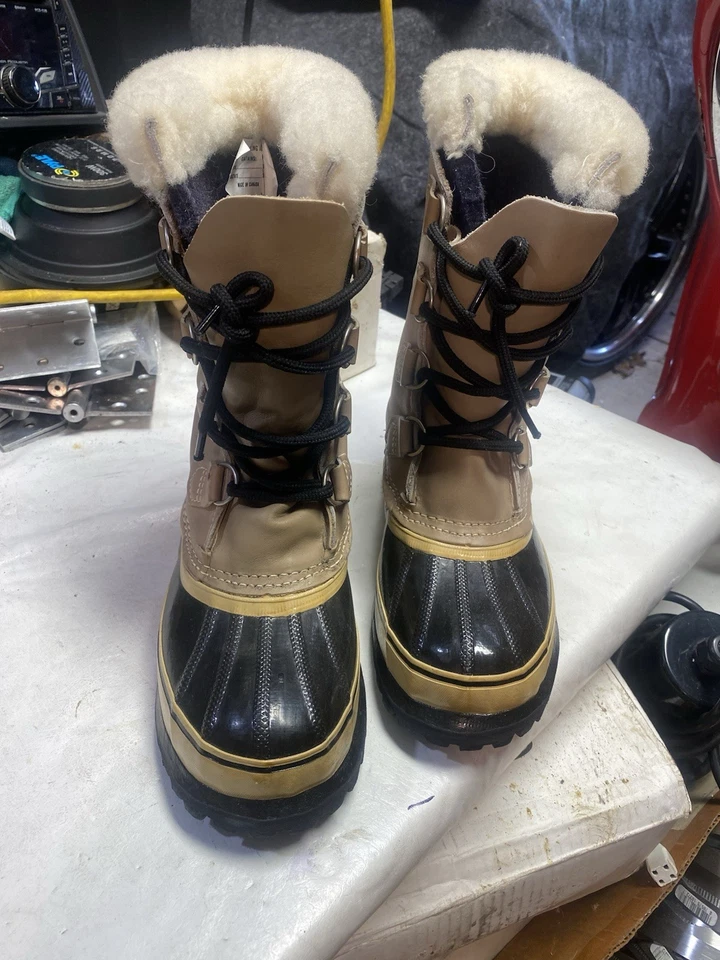 Botas aislantes impermeables de cuero marrón talla 8 Sorel Caribou para mujer excelentes Foto 4 de 4
