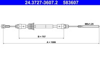 ATE Handbremsseile Passend FüR Renault Master III Kasten FV EV HV UV JV Opel