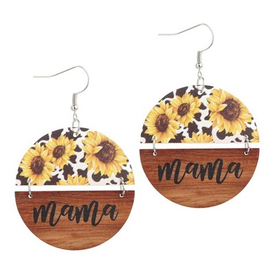 Jeanbeau Muttertag Ohrringe für Mama Damen, Retro Acryl Sonnenblume Floral Holz