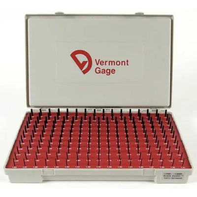 Vermont Gage 902300200 Pin Gage Set, Plus, 1.31-4.99Mm, Black