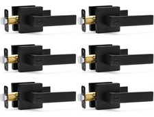 6 Pack Matte Black Door Handles Privacy Door Levers, Heavy Duty Bed and Bath ...