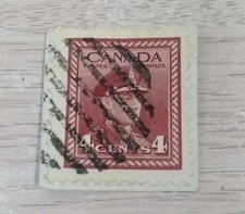1943 4 Cent Red Stamp - King George VI - Canada