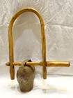 -JOLIE CLOCHE de CHEVRE ET SON COLLIER BOIS COLLECTION ART POPULAIRE DECO