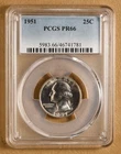 1951 Proof Washington Silver Quarter PCGS PR66