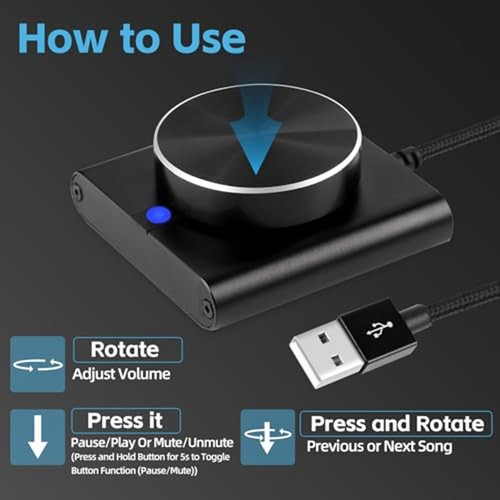 Aluminum USB Volume Control Knob for Audio Adjustment on For PC Mobile - Bild 5 von 11