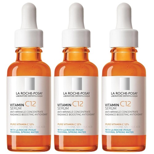 3 Stück La Roche-Posay 12 % reines Vitamin C12 Serum - Anti-Falten 1 Unze lang Ablaufdatum versiegelt