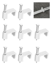 Ethernet Cable Clips Jadaol 200 Pieces for Cat 6 Flat Cables White - 7 mm