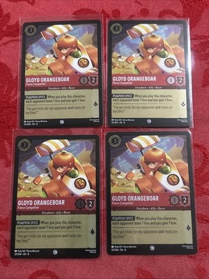 4x FOIL Lorcana RoJ - Gloyd Orangeboar - Fierce Competitor 121/204 FOIL x4