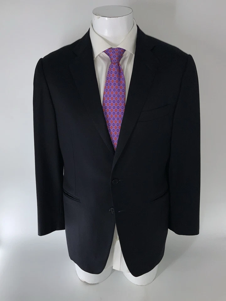 Blazer a medida Joseph Wendt 40R lana negra 2B 2V puños de cirujano EE. UU. YGI L1-315 Foto 2 de 4