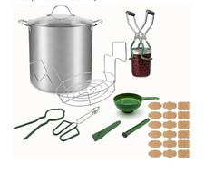 21.5QT Stainless Steel Water Bath Canning Pot Kit with Rack & 7pcs Tools - NEW