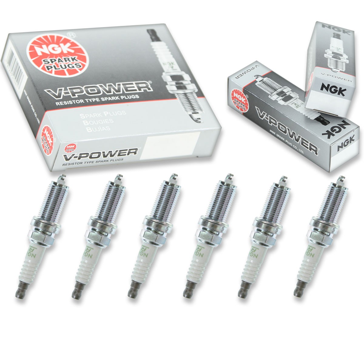 6 pcs NGK V-Power Spark Plugs for 2006-2009 Saab 9-3 2.8L V6 - Engine Kit ts