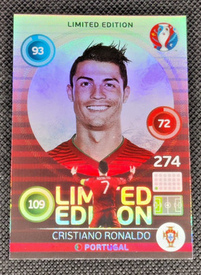 Panini ADRENALYN XL UEFA EURO 2016 CRISTIANO RONALDO LIMITED EDITION