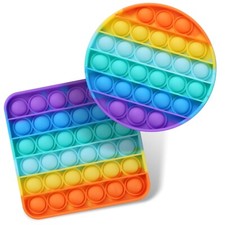 2 Packs Pop Fidget Sensory Toys, Autism Special Needs Stress Relief Silicone ...