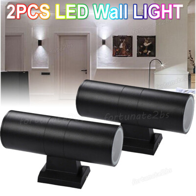 2pcs Modern Exterior LED Wall Light Sconce Outdoor Lights Porch Up Down Fixtures