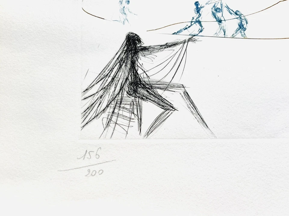 Salvador Dali Flying Dutchman Ghost Ship Pirate Signed Etching Richard Wagner - Image 3 of 4