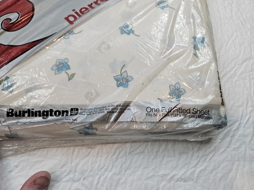 Vintage Burlington Pierre Cardin Sheet Set Full Floral New in Package Old Stock - Picture 11 of 12