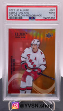 2022-23 Upper Deck Allure Color Flow Red/Orange #SF-1 Sebastian Aho PSA 9