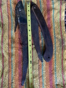Vintage Folding Hand Saw Wood Handle 12"Blade /16" Blade Only 2 Saws Very Old