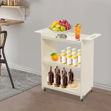 PC Cart with Wheels Rolling Serving Cart Mobile PC Rolling Cart Bar Cart