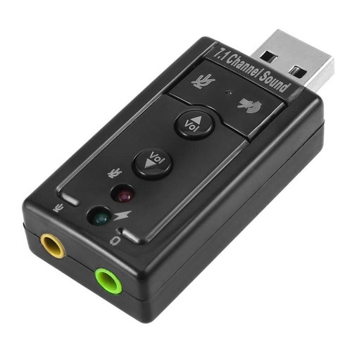 7.1 External PC USB Sound Card 3.5mm AUX Headphone Microphone Audio Adapter - Afbeelding 10 van 12