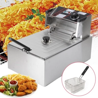MARKENLOS Elektrische Friteuse Fritteuse 5.5L Edelstahl Gastro Kaltzone Fritose Deep Fryer