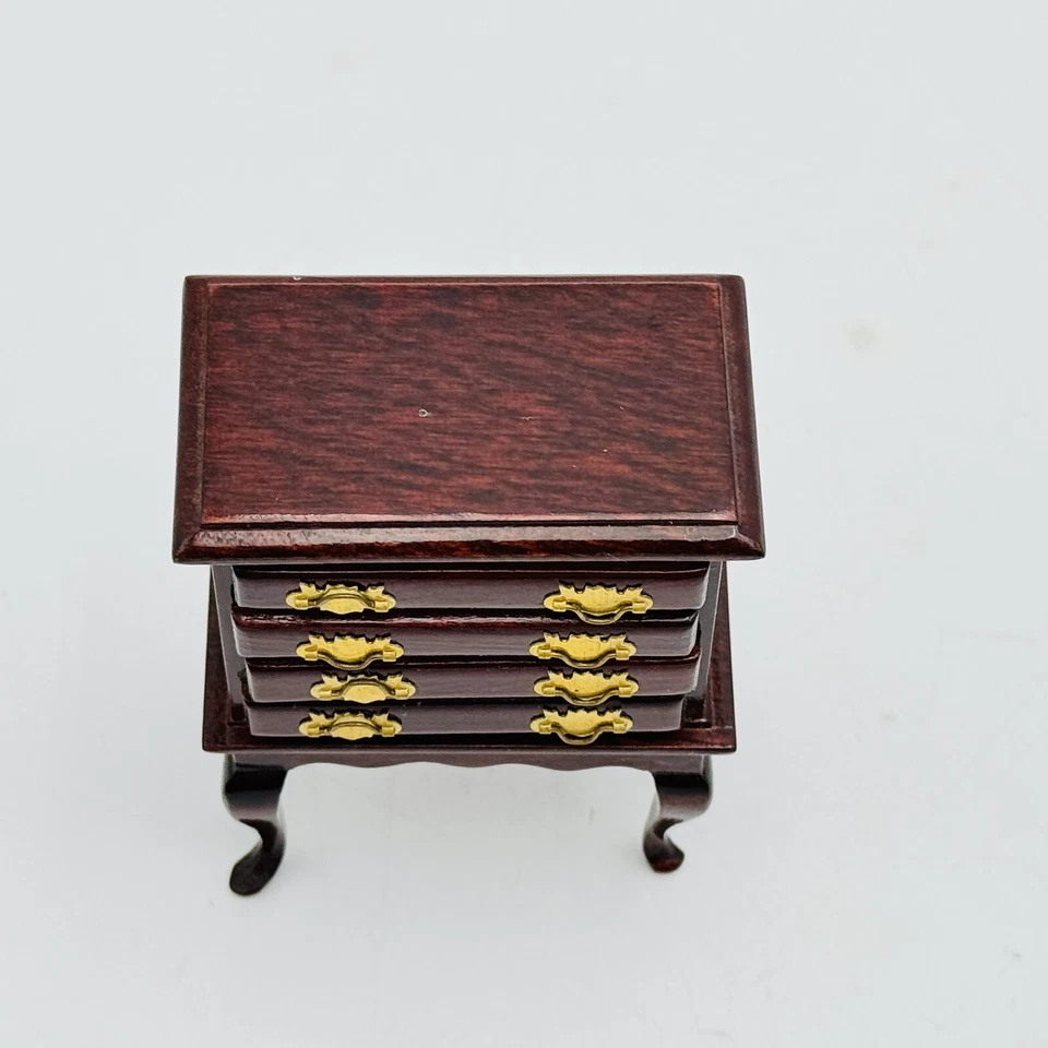 娃娃屋微型安妮女王桃花心木胸部1:12罕见梳妆台 — 第 4/4 张图片