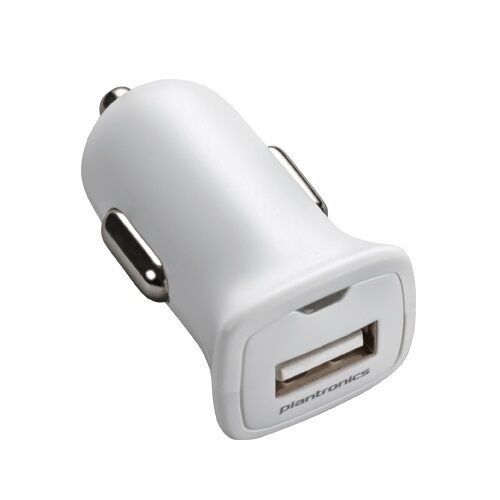 PLANTRONICS BackBeat GO 2 Voyager Legend / M155 / M165 USB Car Charger in WHITE - Picture 1 of 2