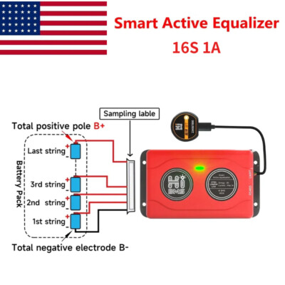 2* Samrt Active 16S 1A LiFePo4 Li-Ion Battery Protector w/ Balancer Bluetooth US