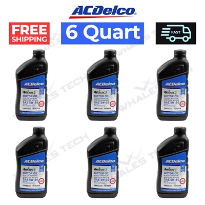 ACDelco 5W-30 dexos1 Gen3 Full Synthetic Genuine GM Motor Oil 6 Quart (10-9329)