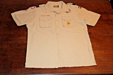 Boy Scouts of America BSA Men's Shirt Tan Large Vented Poly Microfiber Very Soft