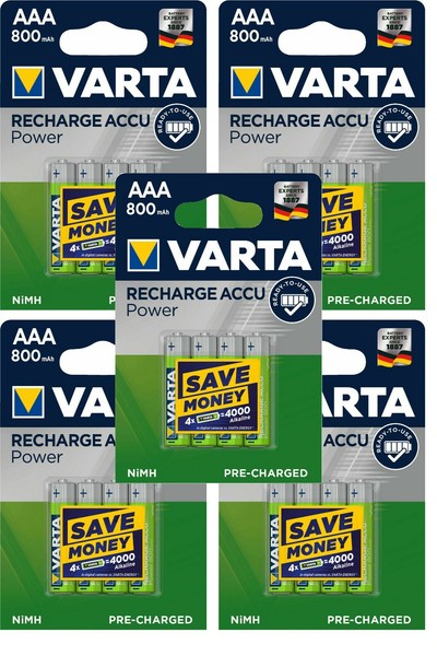 20 X Varta Recharge Accu Power 56703 800Mah Aaa Micro HR03 1,2V Akku Im Blister-image