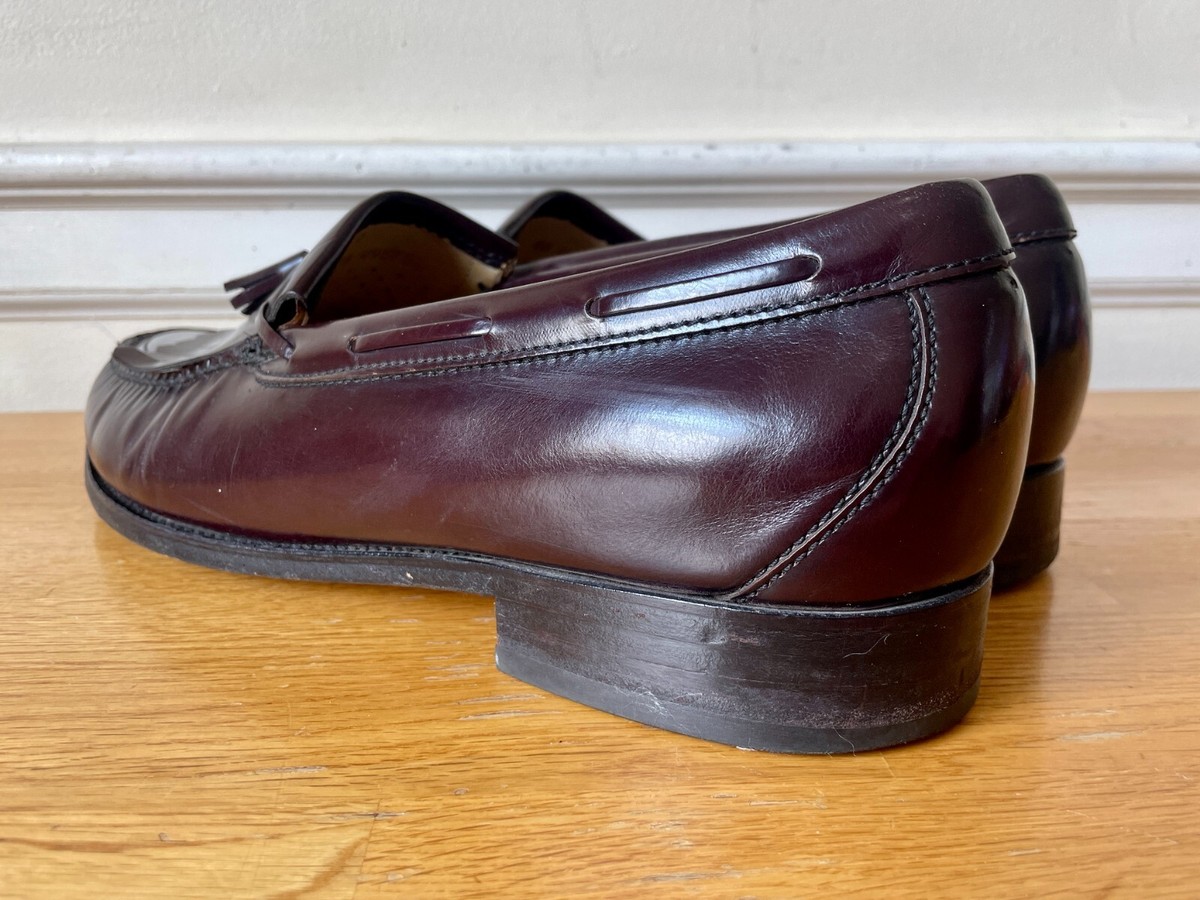 SAS Burgundy Loafer Kiltie Tassel Slip On Shoes Men
