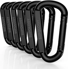 Heavy Duty Carabiner Clip, 3" D-Shaped Hook, 450 Lbs for Camping & Hiking