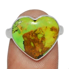 Heart - Composite Kingman Green Mohave Turquoise 925 Silver Ring s.7 CR65853