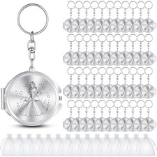 Nosiny 50 Sets Quinceanera Party Favor for Guests Silver Compact Mirror Keych...