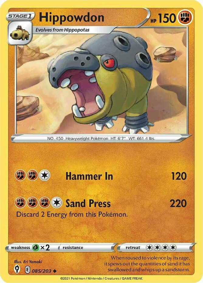 その他 L GEAR SOLID Trading Card #015 HIPPO 4x Hippowdon - 085/203 - Uncommon NM-Mint Pokemon SWSH07