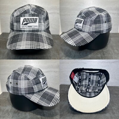 5 Panel ''Newsboy Style'' Black and White Hat Cap UNISEX One Size H64