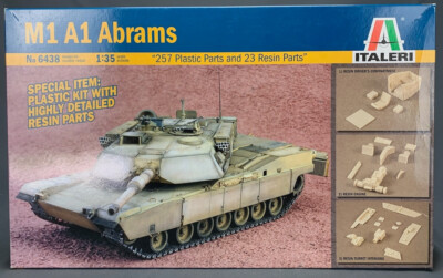 1/35 Scale Italeri 6438 M1 A1 Abrams Model Kit W/Resin Parts PM0427 LZ