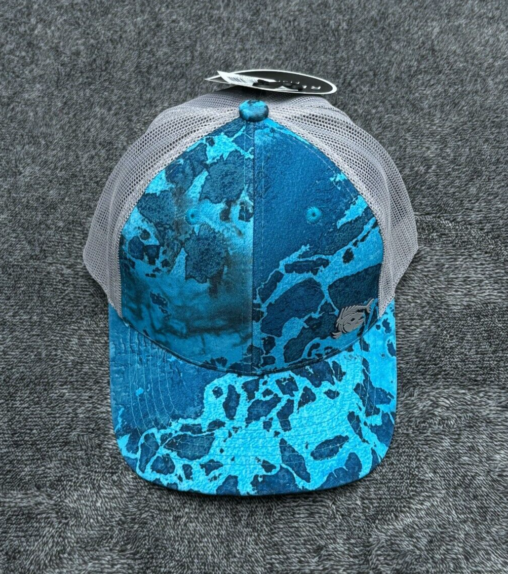 Realtree Bonefish Fishing Trucker Hat Curved Bill Wav 3 Province Blue NWT