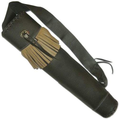 RECURVE/HORSE/COMPOUND/LONGBOW FINISHED LEATHER SHOULDER BACK ARROW QUIVER BAG - Picture 4 of 8